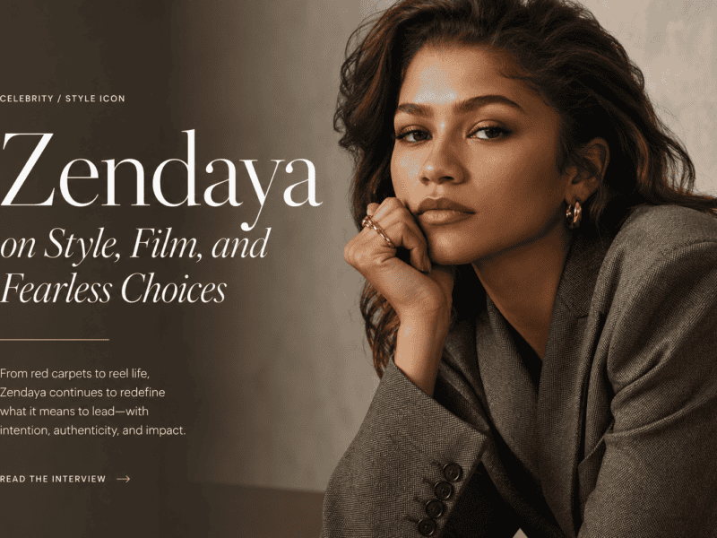 Elegant woman in stylish gray blazer, fashion influencer Zendaya, showcasing confidence and modern f.